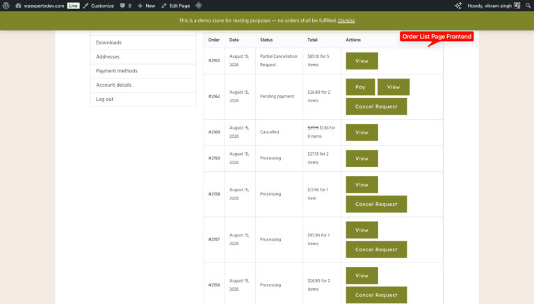 WC Cancel Order Pro – WooCommerce order cancellation, screenshot 11