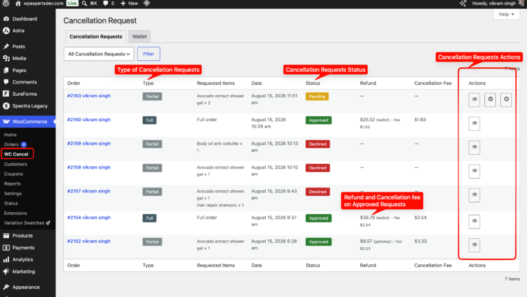 WC Cancel Order Pro, screenshot 2