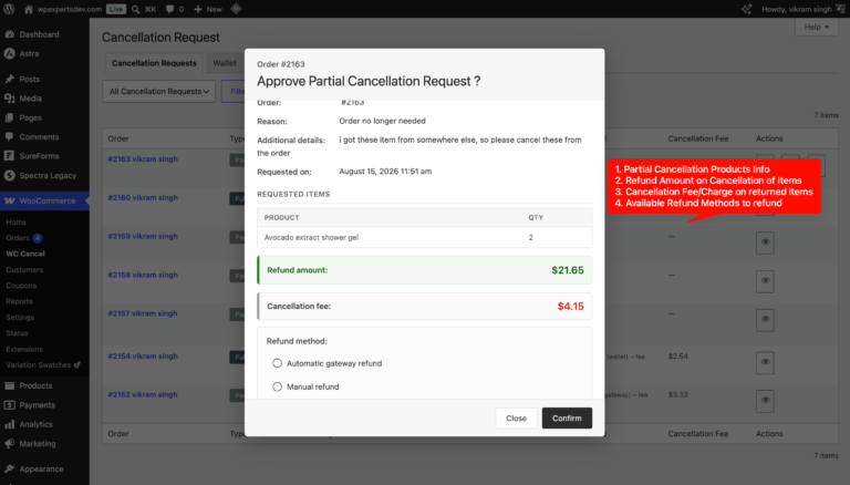 WC Cancel Order Pro, screenshot 4