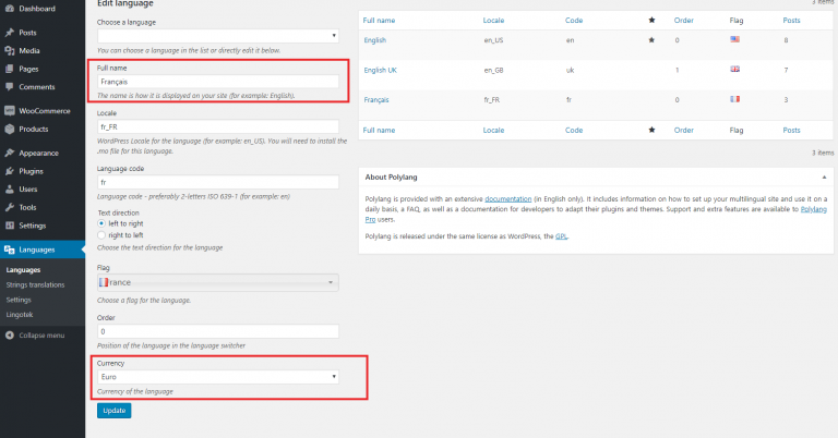 Multi Currency for Polylang and WooCommerce – Polylang WooCommerce multi currency, screenshot 1