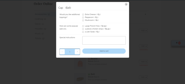 Advanced Restaurant for WooCommerce – WooCommerce restaurant plugin, screenshot 3