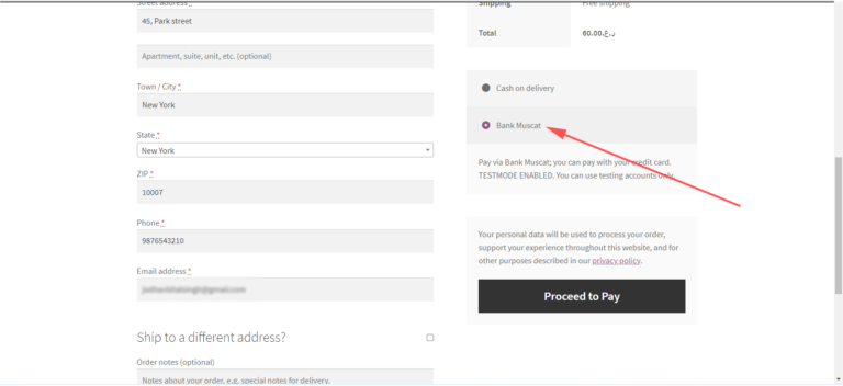 Bank Muscat Payment for WooCommerce, screenshot 2