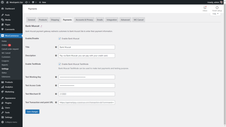Bank Muscat Payment for WooCommerce – Bank Muscat payment gateway, screenshot 1
