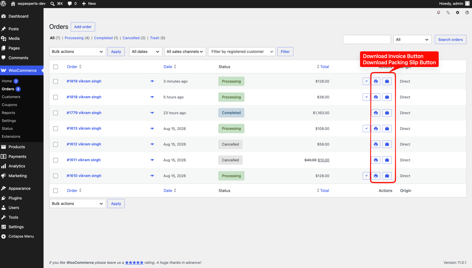 PDF Invoice for Woocommerce